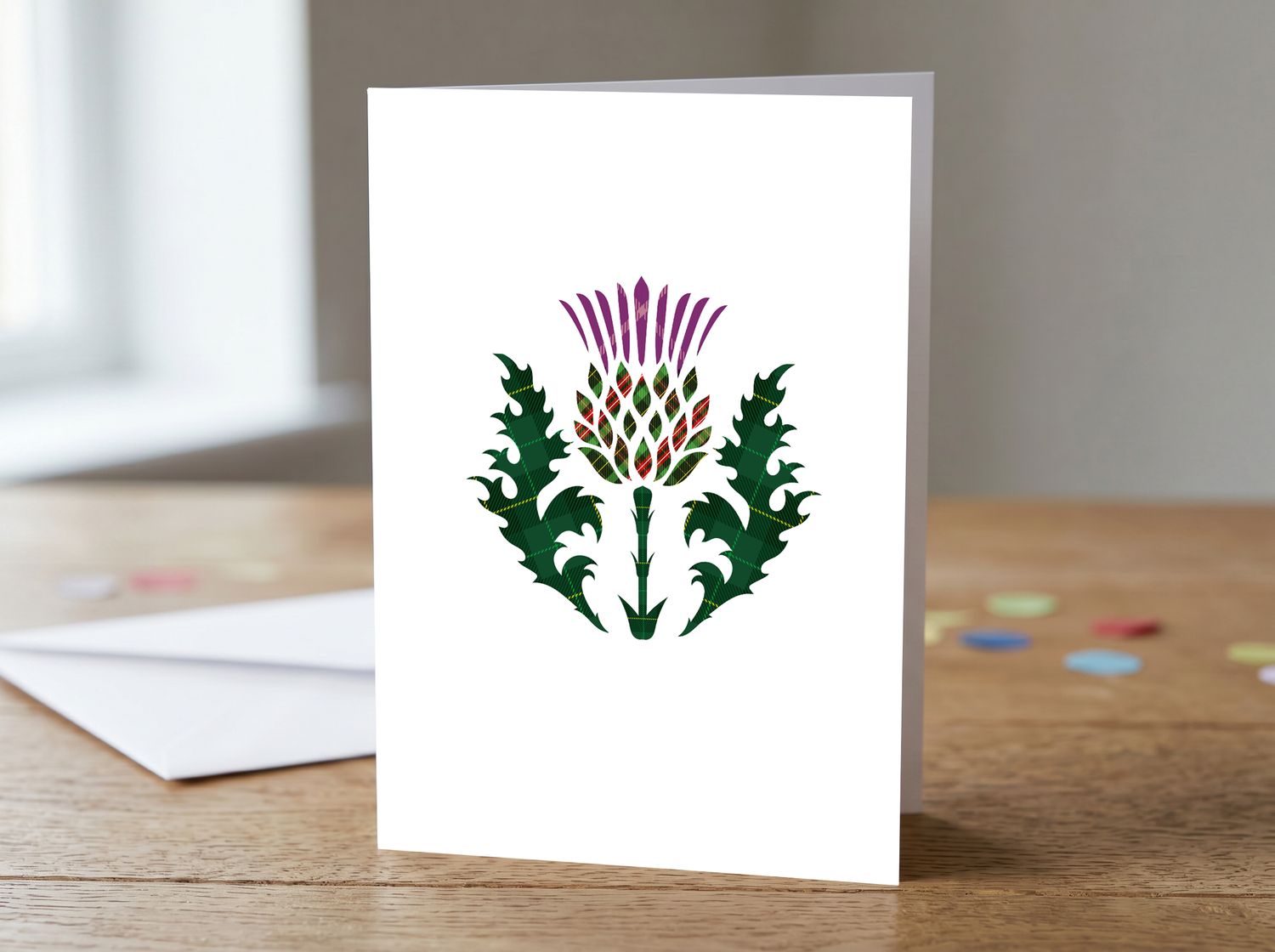 Single Scottish Thistle Greetings Card (5 x 7")