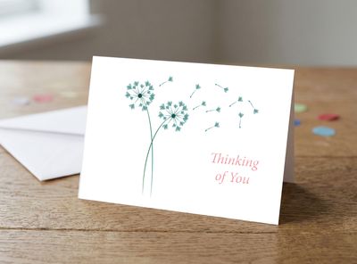 Thinking of You – Dandelion Wishes Greetings Card (5 x 7")