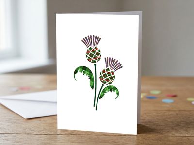 Single Scottish Thistle Greetings Card (5 x 7")