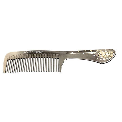 Love Chrome F Cut COMB Premium Black Champagne Gold Swarovski