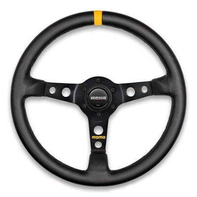 Steering Wheel Momo Model 07 35 φ New Logo Black Leather/Black Spokes