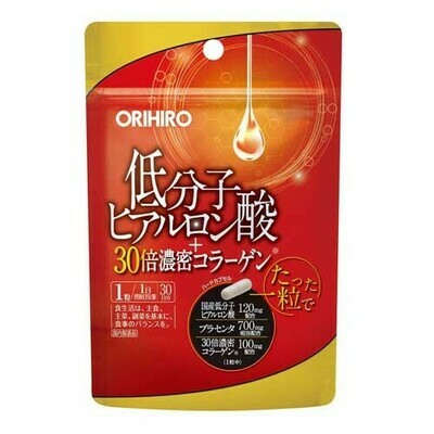 ORIHIRO Плотный коллаген, гиалуроновая кислота, плацента (30 капсул на 30 дней)