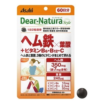 Asahi Dear-Natura Style Heme Iron x Folic Acid + Vitamin B6, B12, C