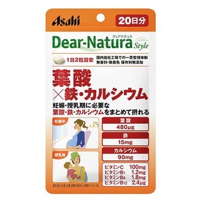 Asahi Dear-Natura Style Фолиевая кислота + Железо / Кальций