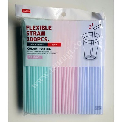 Straws, Name: Flexible Straw Pastel Color 200Pcs