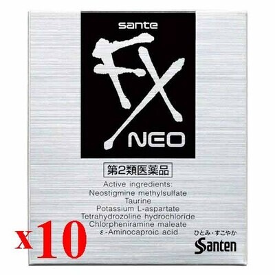 Тонизирующие глазные капли (жидкие линзы) SANTE FX NEO 10 штук
