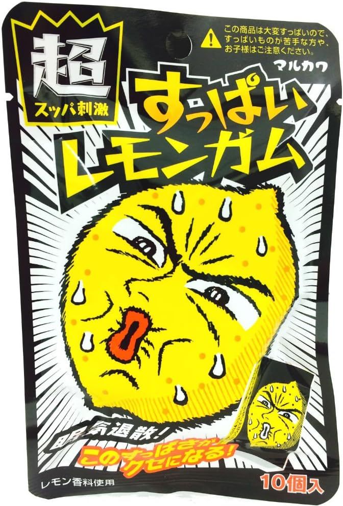 Marukawa Seika Sour Lemon Gum, 10 Packs x 10 Bags