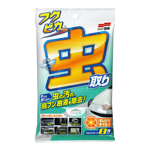 Soft99 Fukupika Bugs & Droppings Removal Wipes