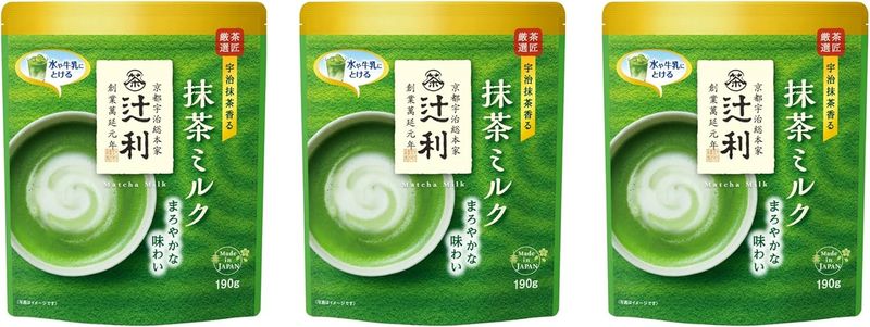 Tsujiri Matcha Milk Instant Drink (190g × 3 packs)