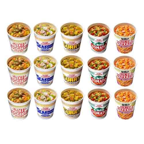Assorted Cup Noodles 15-Pack — 5 Flavors Assorted Cup Noodles 15-Pack — 5 Flavors