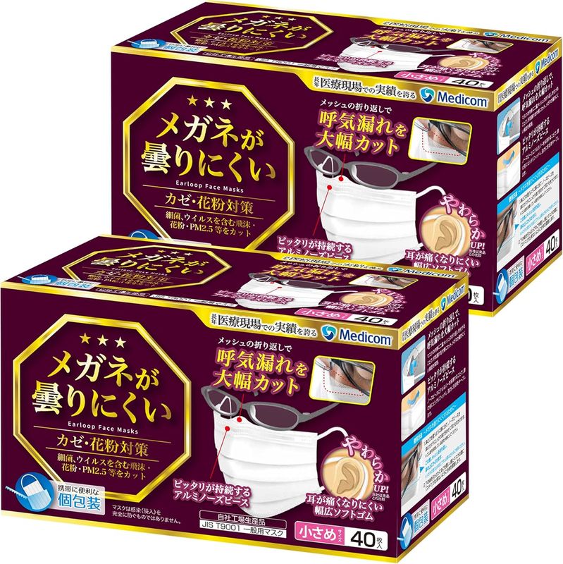 Medicom Japan антизапотевающая маска small 40 шт x2
