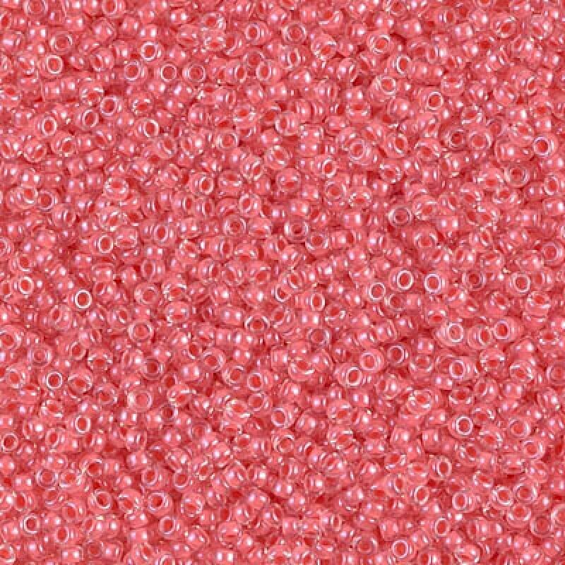 Seed Beads 15/0 Coral Lined Crystal