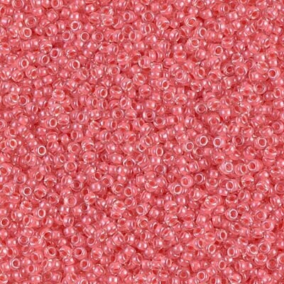 Seed Beads 15/0 Coral Lined Crystal