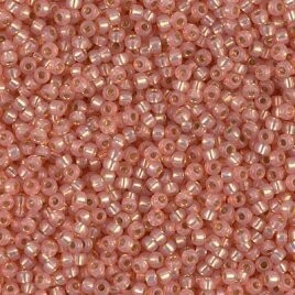 Seed Beads 11/0 Dyed Salmon S.L. Alabaster