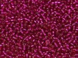Seed Beads 11/0 Dyed Silver Lined Raspberry