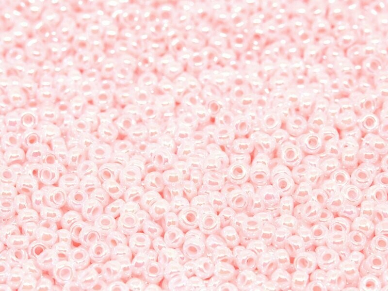Seed Beads 11/0 White Pink Color Lined
