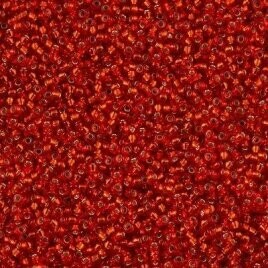 Seed Beads 11/0 Flame Red Silver Lined
