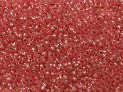Seed Beads 11/0 Dyed Rose Pink Silver Lined