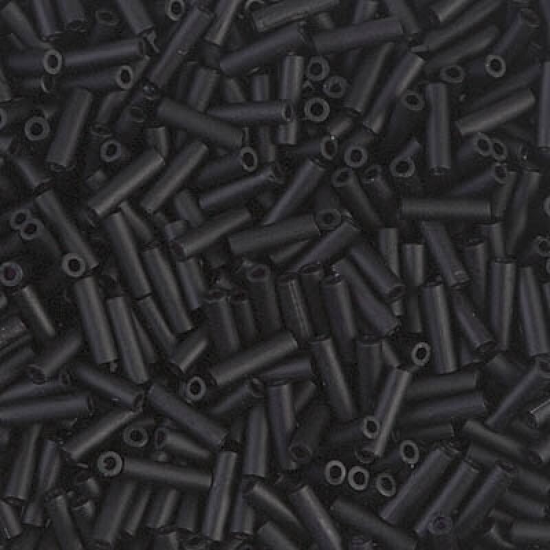 Bugles von Miyuki 6 x 1,7 mm Black Matted