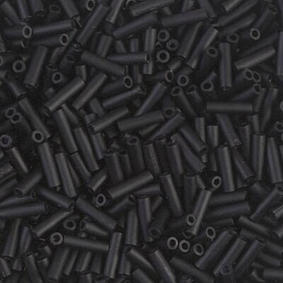 Bugles von Miyuki 6 x 1,7 mm Black Matted