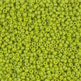 Seed Beads 11/0 Matted Opaque Lime
