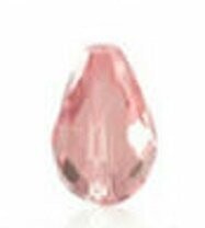 Glasschliff Tropfen rosa 8x6 mm