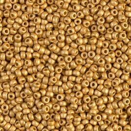 Seed Beads 8/0 Matted Duracoat Galvanized Yellow Gold
