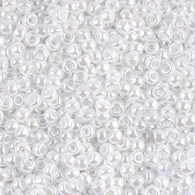 Seed Beads 8/0 White Ceylon