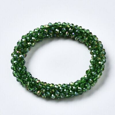 Perlenarmband elastisch olivgrün