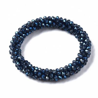 Perlenarmband elastisch transparent blau
