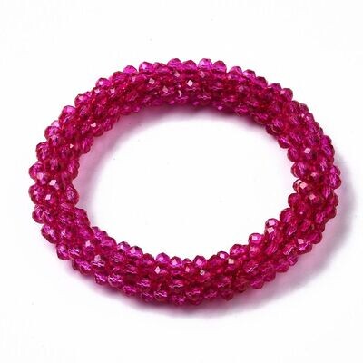 Perlenarmband elastisch pink