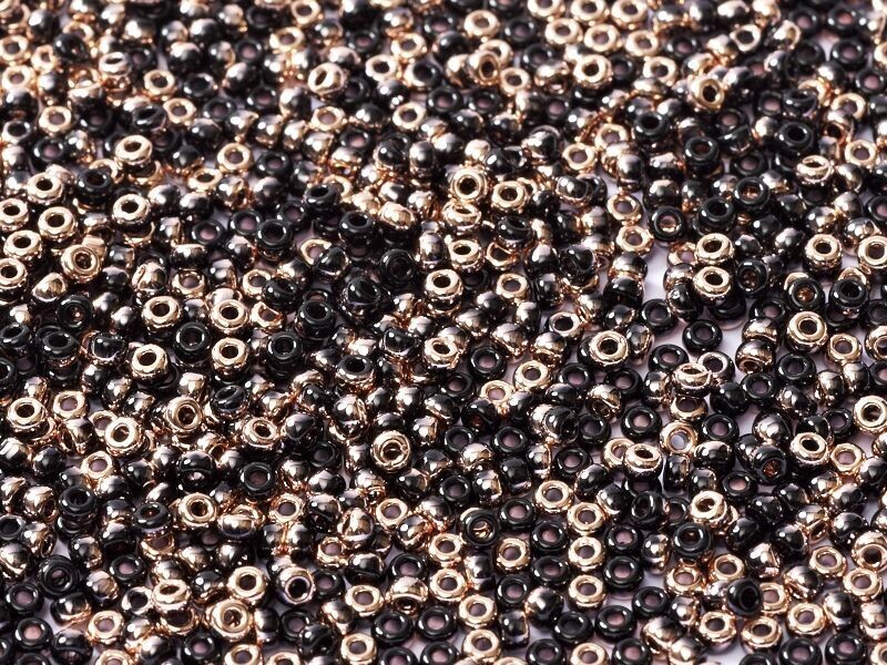 Seed Beads 8/0 Black Capri Gold
