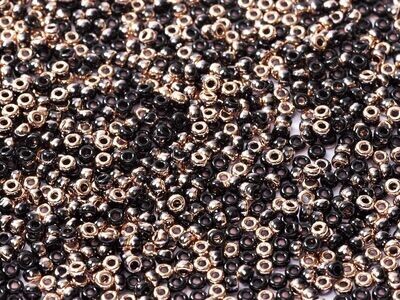 Seed Beads 8/0 Black Capri Gold