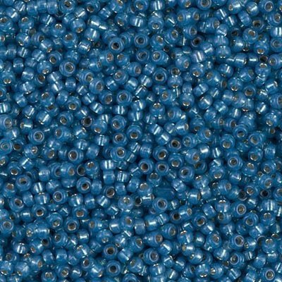 Seed Beads 11/0 Dyed Denim Blue S/L Alabaster