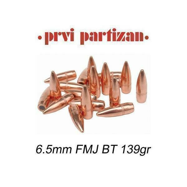 6.5mm (.263) FMJ BT 139gr PPU Bullets Pack 100