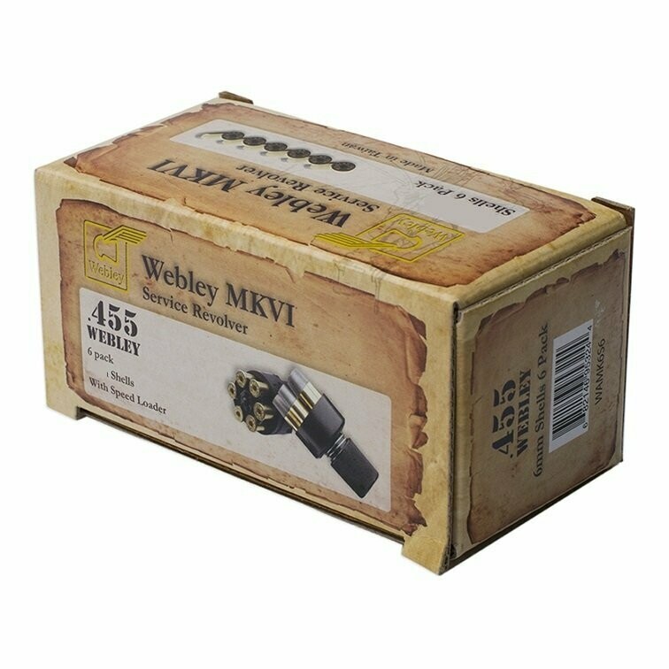 4.5mm Webley MKVI Replacement Shells 6 Pack with Speed Loader