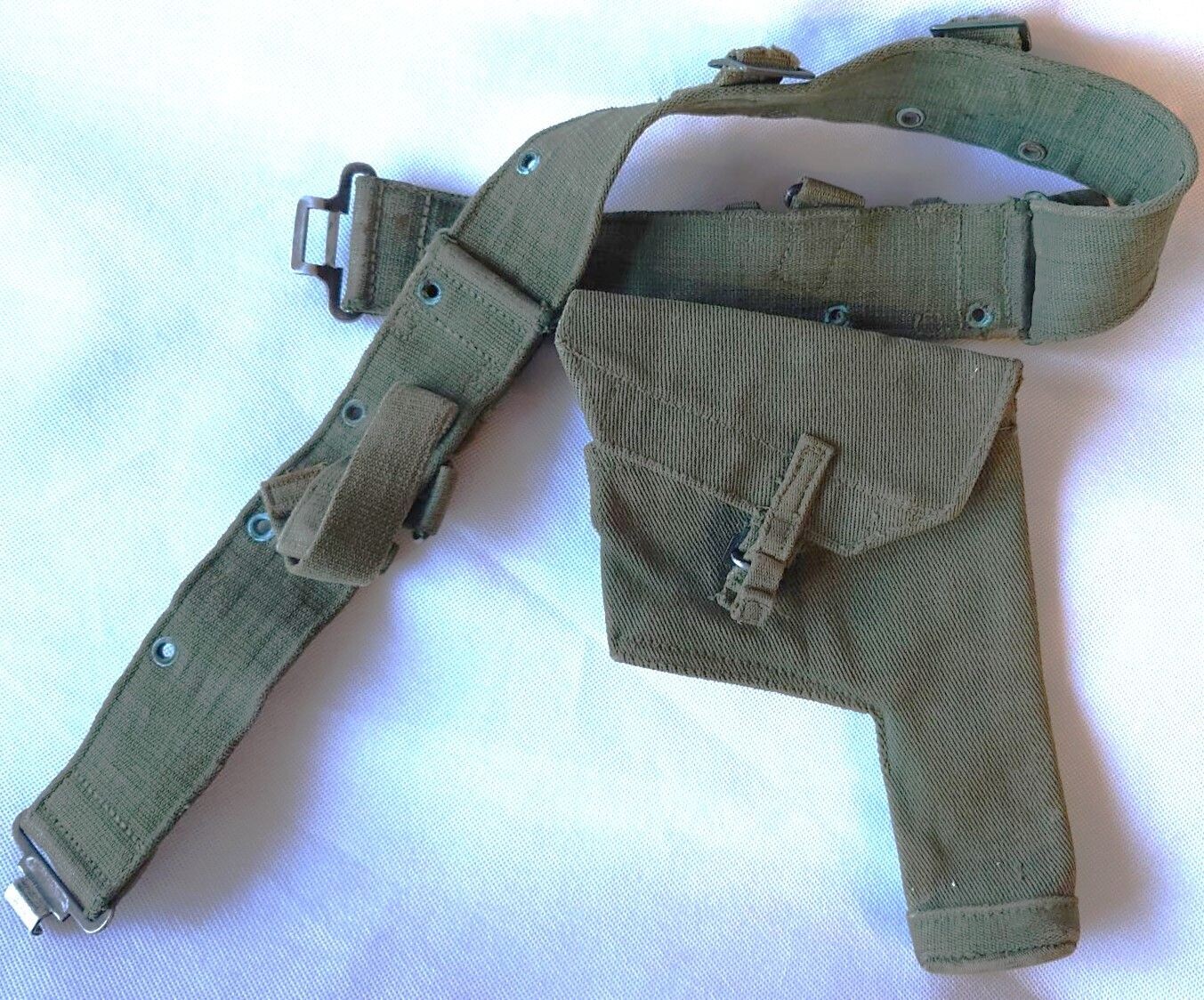 1944 Pattern Webbing Pistol Holster And Waist Beltn Dated 1945