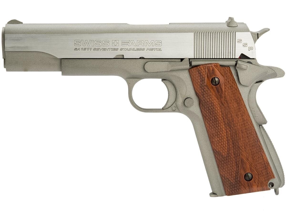 Swiss Arms 1911 Seventies Stainless 4.5mm Blowback Swiss Arms 1911 Seventies Stainless 4.5mm Blowback