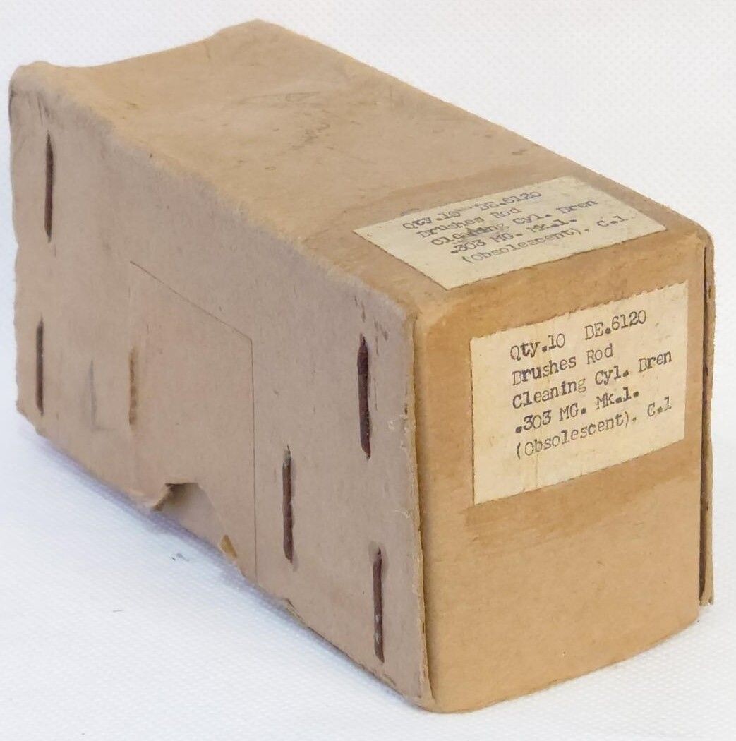 Unissued Box of 10 British WW2 Bren Gun “Turks Head” Cylinder Brushes Unissued Box of 10 British WW2 Bren Gun “Turks Head” Cylinder Brushes