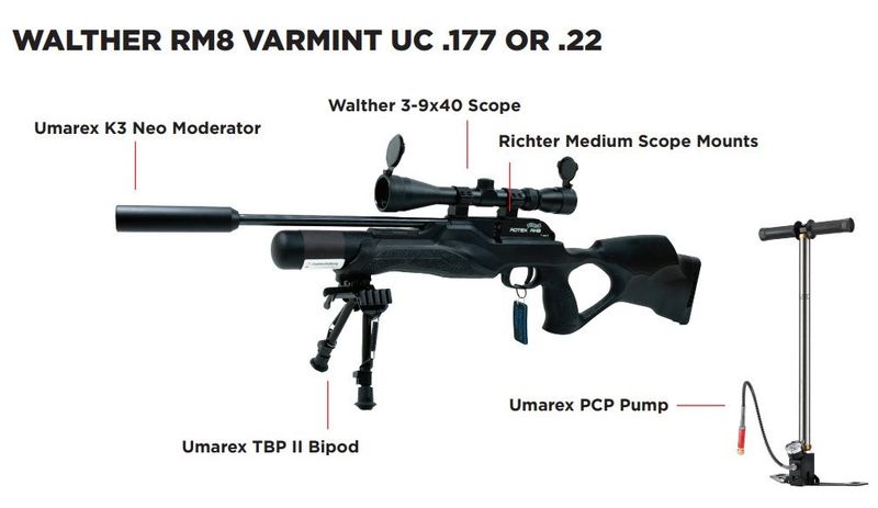 Walther RM8 Varmint UC Air Rifle Kit