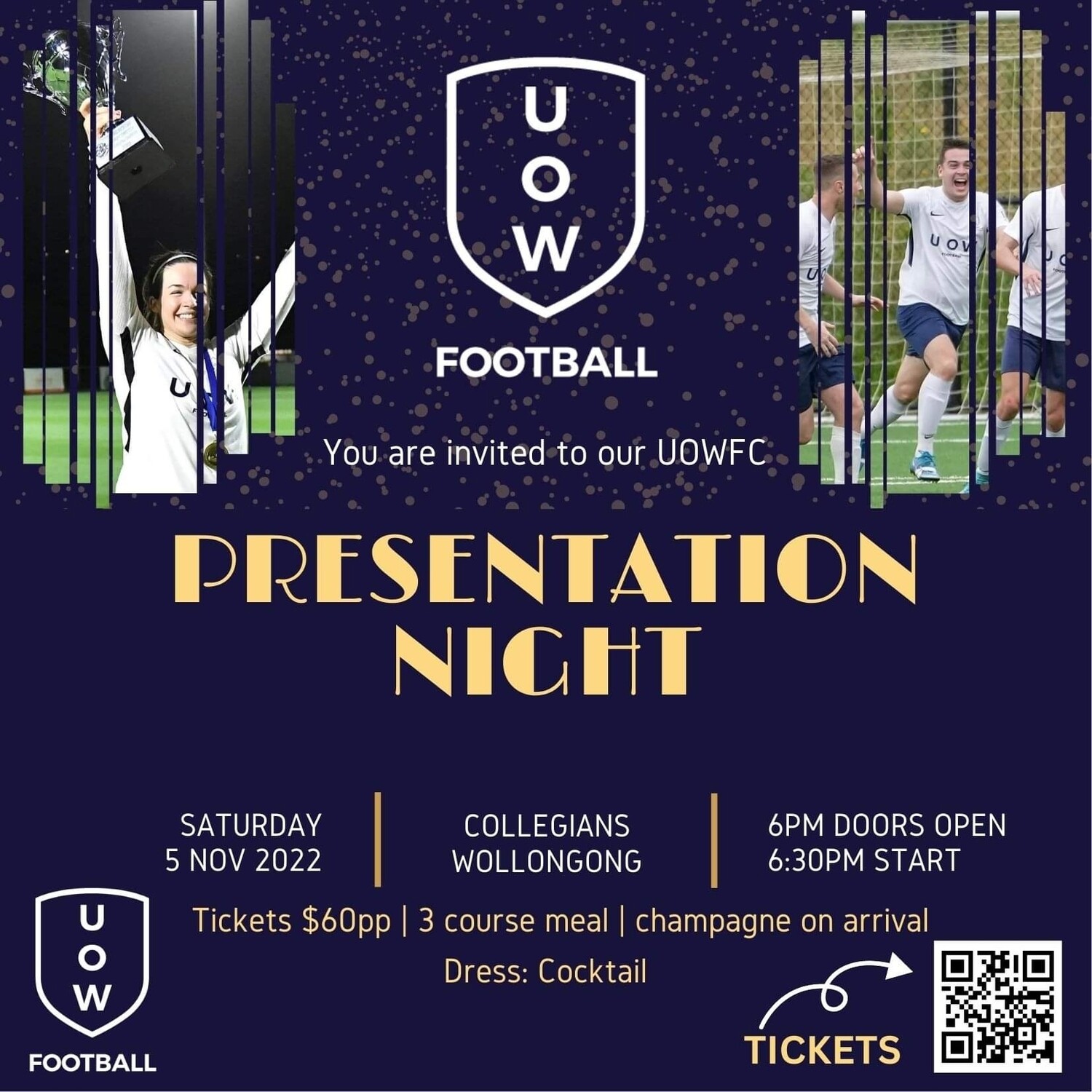 UOWFC Presentation Night Payment - Saturday 5th November 2022