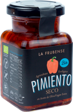 Pimiento seco en aceite de oliva virgen extra, Formato: 150 gr tarro cristal