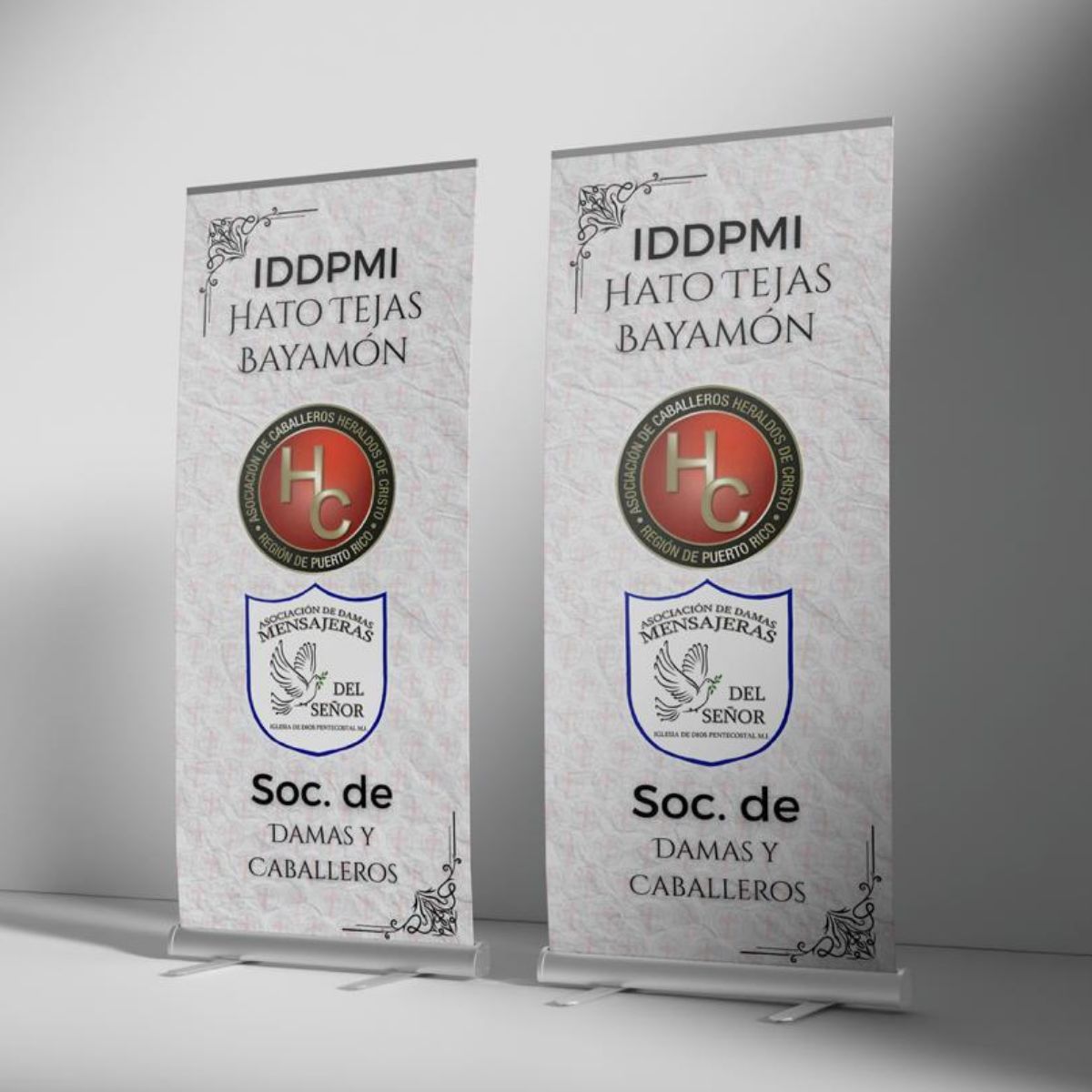 roll up retractil banner vertical diseño institucional organización evento stand puerto rico profesional impreso