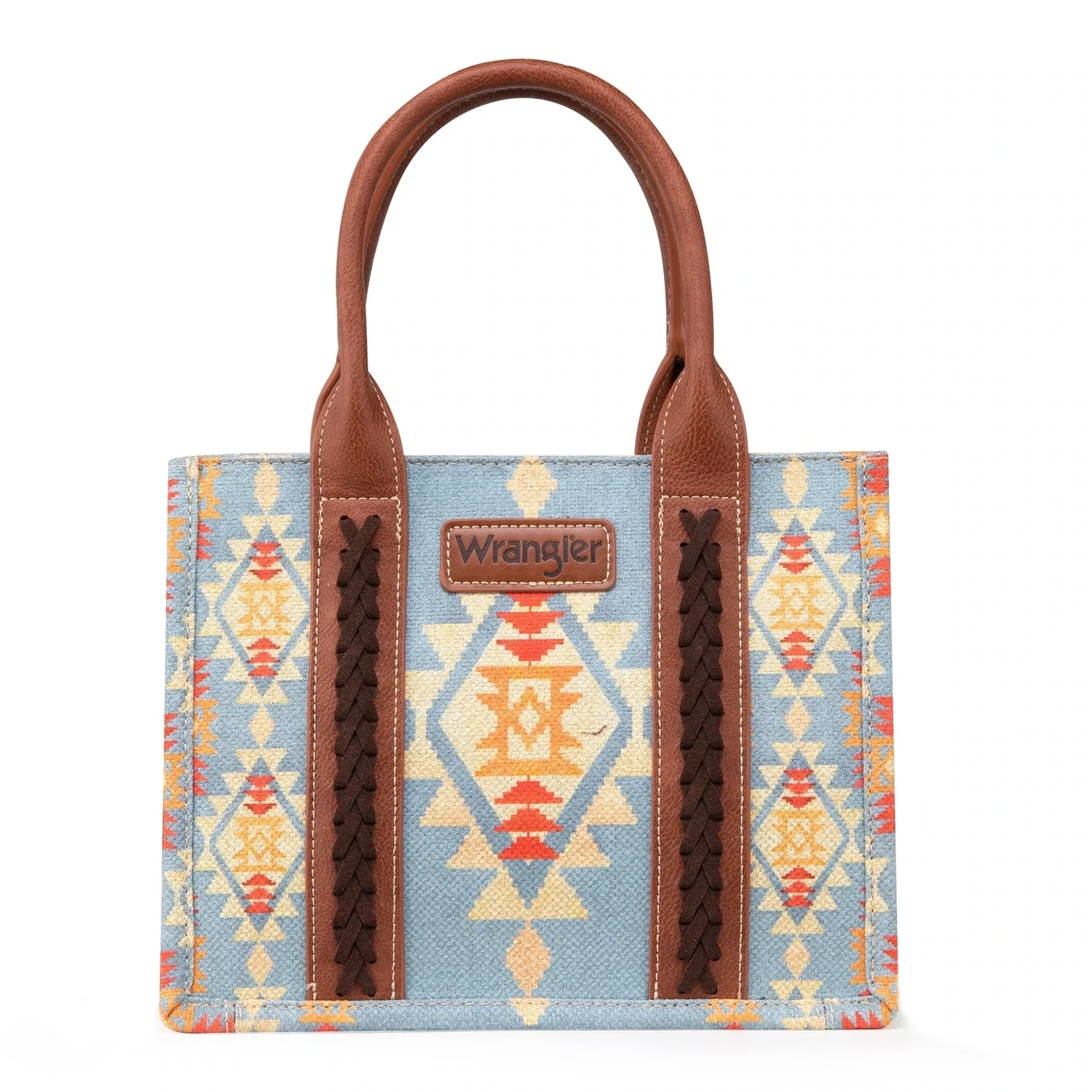 Wrangler Southwestern Dual Sided Print Crossbody Canvas Tote