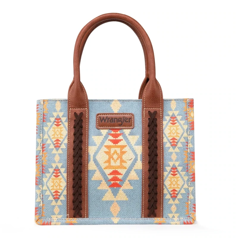 Wrangler Southwestern Dual Sided Print Crossbody Canvas Tote