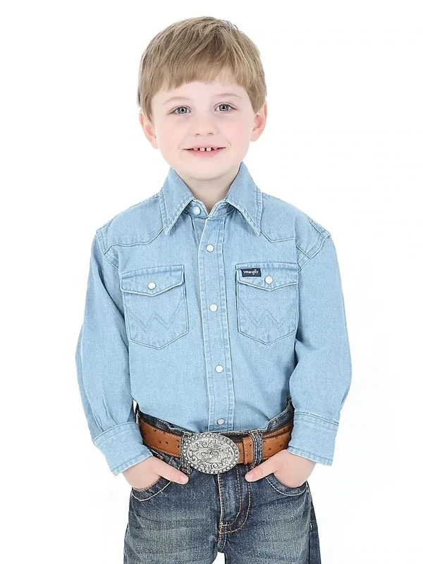 BOY'S COWBOY CUT® WESTERN SNAP SHIRT IN DENIM