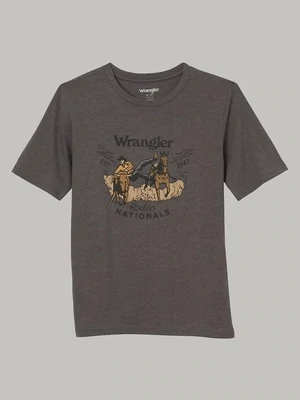 BOY'S WRANGLER RODEO NATIONALS GRAPHIC T-SHIRT IN PEWTER BOY'S WRANGLER RODEO NATIONALS GRAPHIC T-SHIRT IN PEWTER