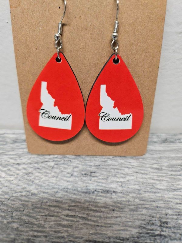 Council Idaho Earrings Red/White