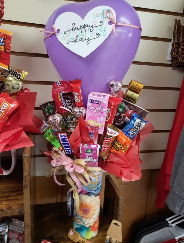 Valentines Tumbler Candy Bouquet