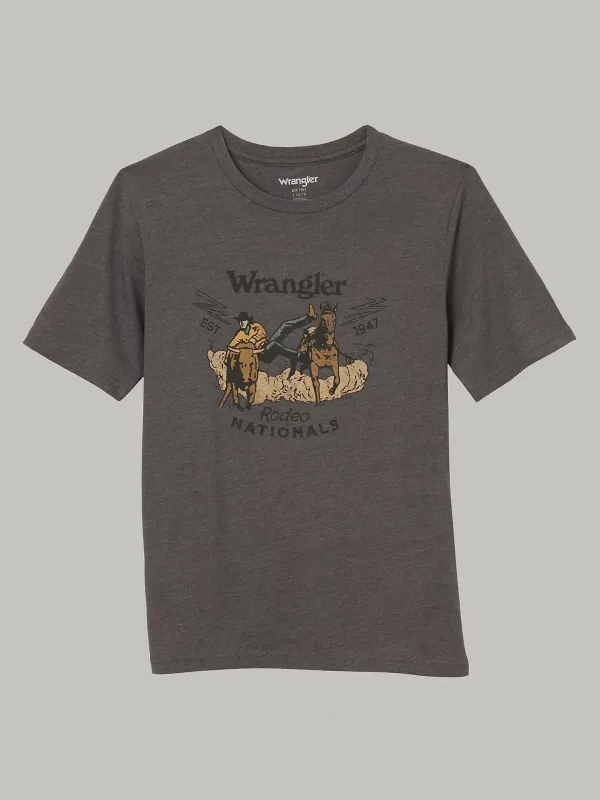 BOY'S WRANGLER RODEO NATIONALS GRAPHIC T-SHIRT IN PEWTER